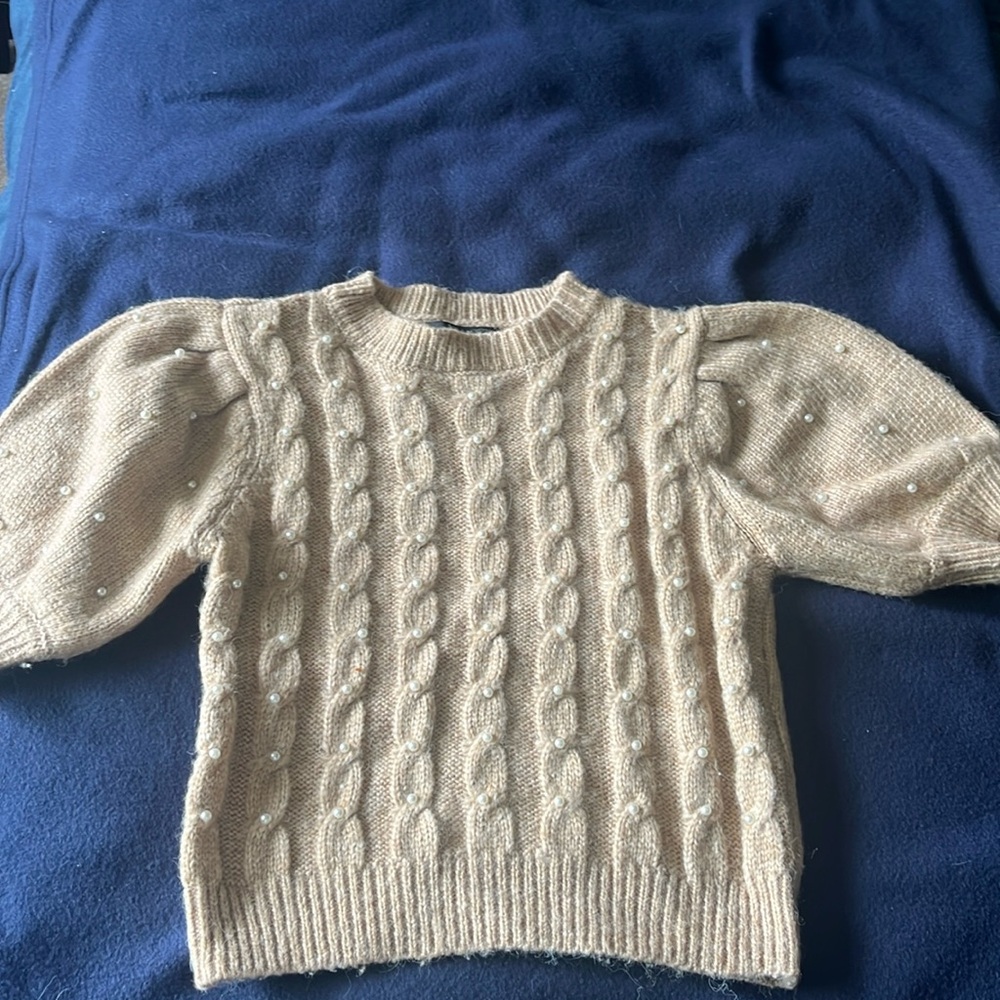 Tan Pearl Forever 21 Sweater